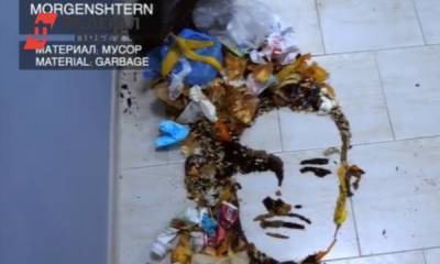 «Помойка»: художница сделала из мусора портрет Моргенштерна