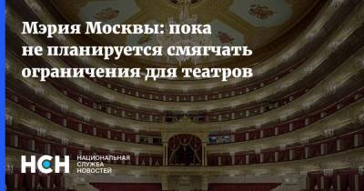 Мэрия Москвы: пока не планируется смягчать ограничения для театров