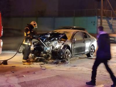 В Красногвардейском районе загорелось авто из-за пьяного водителя