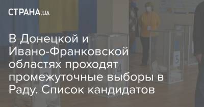 В Донецкой и Ивано-Франковской областях проходят промежуточные выборы в Раду. Список кандидатов