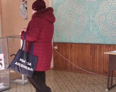 На Донетчине избиратели пришли голосовать с сумками "от кандидата"