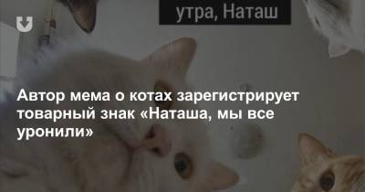 Автор мема о котах зарегистрирует товарный знак «Наташа, мы все уронили»