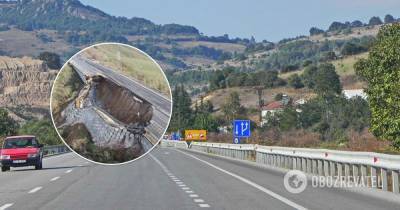 В Турции часть автомагистрали рухнула на 85 метров - фото