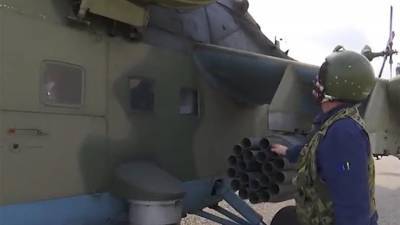 Появилось видео работы российских вертолетов Ми-35 в Сирии