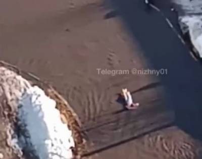 Житель Нижнего Новгорода поплавал на матрасе по затопленной улице