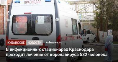 В инфекционных стационарах Краснодара проходят лечение от коронавируса 532 человека