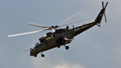 Опубликовано видео защиты авиабазы Хмеймим вертолетами Ми-35 ВКС РФ