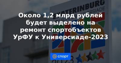 Около 1,2 млрд рублей будет выделено на ремонт спортобъектов УрФУ к Универсиаде-2023