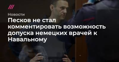 Песков не стал комментировать возможность допуска немецких врачей к Навальному