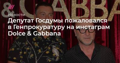 Депутат Госдумы пожаловался в Генпрокуратуру на инстаграм Dolce & Gabbana