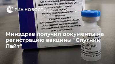 Минздрав получил документы на регистрацию вакцины "Спутник Лайт"