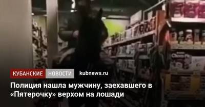 Полиция нашла мужчину, заехавшего в «Пятерочку» верхом на лошади - kubnews.ru - респ. Адыгея - район Майкопский