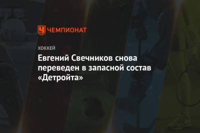 Евгений Свечников снова переведен в запасной состав «Детройта»