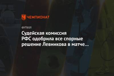 Судейская комиссия РФС одобрила все спорные решение Левникова в матче «Ротор» — «Ростов»