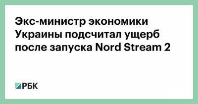 Экс-министр экономики Украины подсчитал ущерб после запуска Nord Stream 2