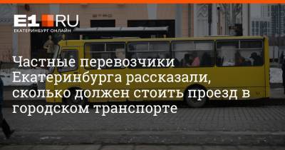 Частные перевозчики Екатеринбурга рассказали, сколько должен стоить проезд в городском транспорте