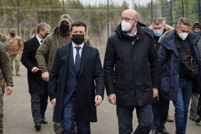 Зеленский и президент Евросовета Мишель посетили Донбасс