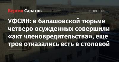 УФСИН: в балашовской тюрьме четверо осужденных совершили «акт членовредительства», еще трое отказались есть в столовой
