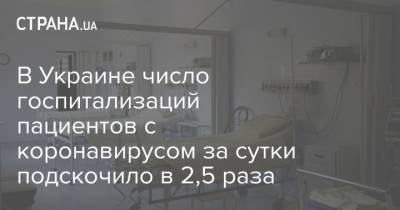 В Украине число госпитализаций пациентов с коронавирусом за сутки подскочило в 2,5 раза