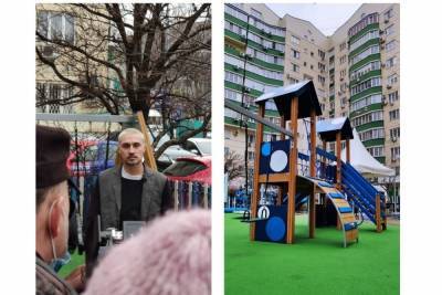 Дима Билан презентовал в Краснодаре детскую площадку из переработанного пластика