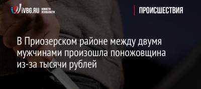 В Приозерском районе между двумя мужчинами произошла поножовщина из-за тысячи рублей