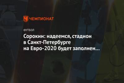 Сорокин: надеемся, стадион в Санкт-Петербурге на Евро-2020 будет заполнен минимум на 50%