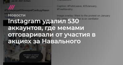 Instagram удалил 530 аккаунтов, где мемами отговаривали от участия в акциях за Навального
