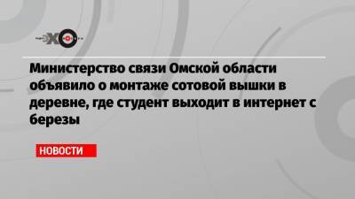Министерство связи Омской области объявило о монтаже сотовой вышки в деревне, где студент выходит в интернет с березы