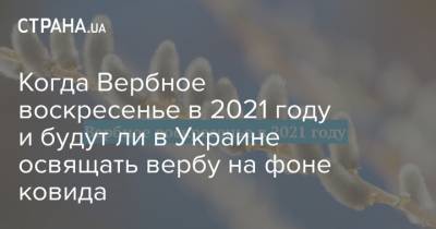 Когда Вербное воскресенье в 2021 году и будут ли в Украине освящать вербу на фоне ковида