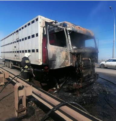 В Астрахани за сутки сгорели фура, хозпостройка и автомобиль