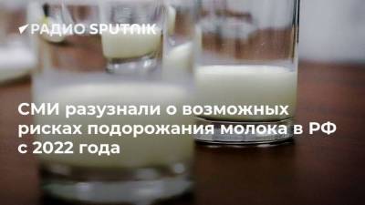 СМИ разузнали о возможных рисках подорожания молока в РФ с 2022 года
