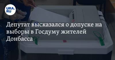 Депутат высказался о допуске на выборы в Госдуму жителей Донбасса