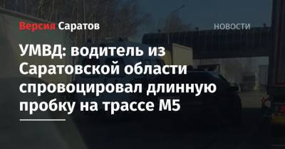 УМВД: водитель из Саратовской области спровоцировал длинную пробку на трассе М5
