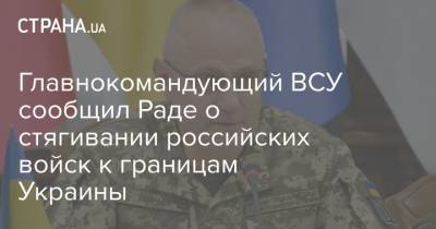Главнокомандующий ВСУ сообщил Раде о стягивании российских войск к границам Украины