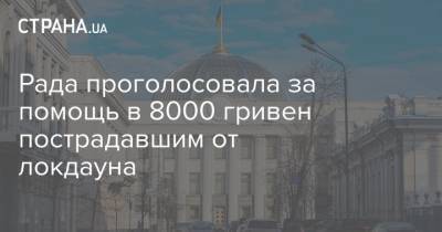 Рада проголосовала за помощь в 8000 гривен пострадавшим от локдауна