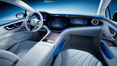 Фотогалерея дня: Интерьер электромобиля Mercedes-Benz EQS с огромным 55-дюймовым экраном Hyperscreen