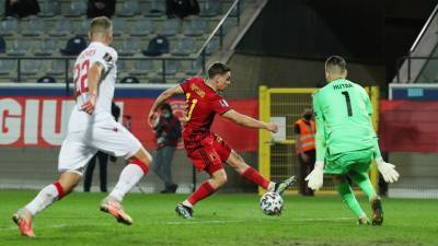 Сборная Бельгии забила восемь безответных мячей в ворота Белоруссии в отборе ЧМ-2022