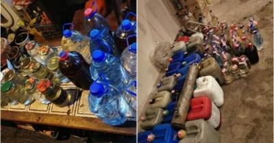 ФОТО. Полиция накрыла нелегальное производство алкоголя, изъято топливо и патроны