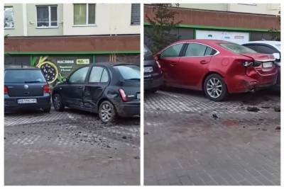 Масштабное ДТП произошло на парковке в Одессе, кадры: "Метеорит упал?"