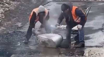Обжигающий ремонт: ярославцы показали, как в городе латают дыры на дорогах. Видео