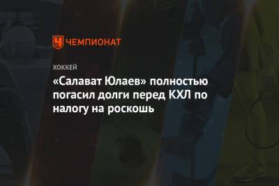 «Салават Юлаев» полностью погасил долги перед КХЛ по налогу на роскошь