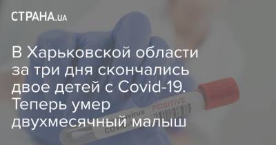 В Харьковской области за три дня скончались двое детей с Covid-19. Теперь умер двухмесячный малыш
