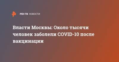 Власти Москвы: Около тысячи человек заболели COVID-10 после вакцинации