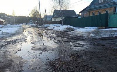 Костромская улица превратилась в непроходимое болото из-за потепления