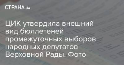 ЦИК утвердила внешний вид бюллетеней промежуточных выборов народных депутатов Верховной Рады. Фото