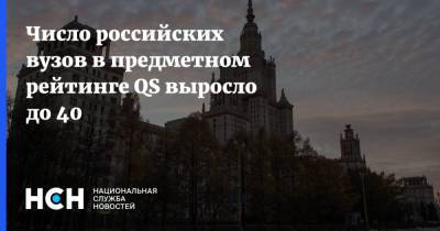 Число российских вузов в предметном рейтинге QS выросло до 40