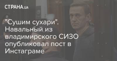 "Сушим сухари". Навальный из владимирского СИЗО опубликовал пост в Инстаграме