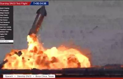 Прототип космического корабля Starship Илона Маска успешно сел, но вскоре взорвался
