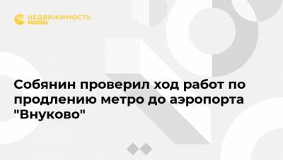 Собянин проверил ход работ по продлению метро до аэропорта "Внуково"