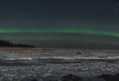В небе над Ладожским озером ночью было замечено северное сияние